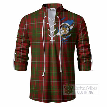 Hay Clan Crest In Me Tartan Ghillie Shirt Scotland Flag Style
