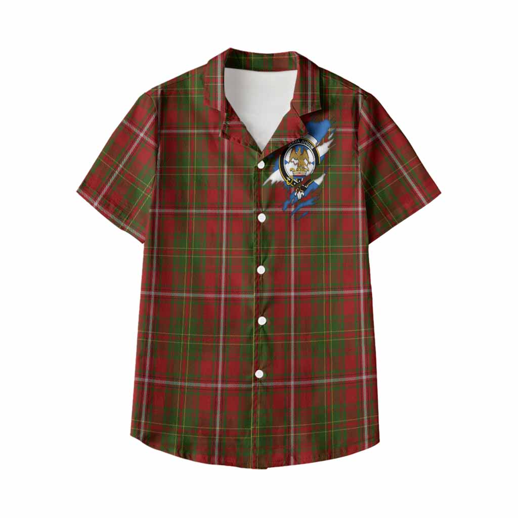 Hay Clan Crest In Me Tartan Kid Hawaiian Shirt Scotland Flag Style
