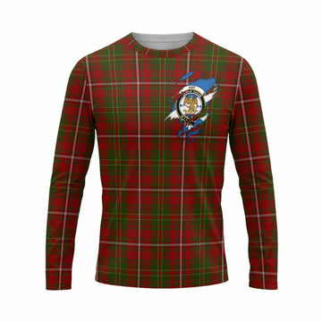 Hay Clan Crest In Me Tartan Long Sleeve T-Shirt Scotland Flag Style