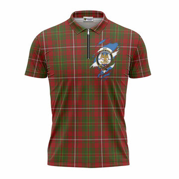 Hay Clan Crest In Me Tartan Zipper Polo Shirt Scotland Flag Style