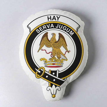 Hay Clan Crest Shaped Throw Pillow, Scottish Clan Badge Decorative Pillow