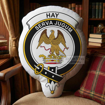 Hay Clan Crest Shaped Throw Pillow, Scottish Clan Badge Decorative Pillow