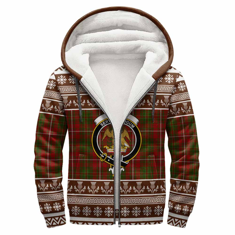 Hay Clan Tartan Christmas Fleece Hoodie with Family Crest - Tartan Vibes Clothing
