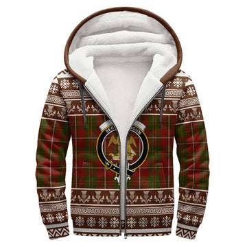 Hay Clan Tartan Christmas Fleece Hoodie with Family Crest