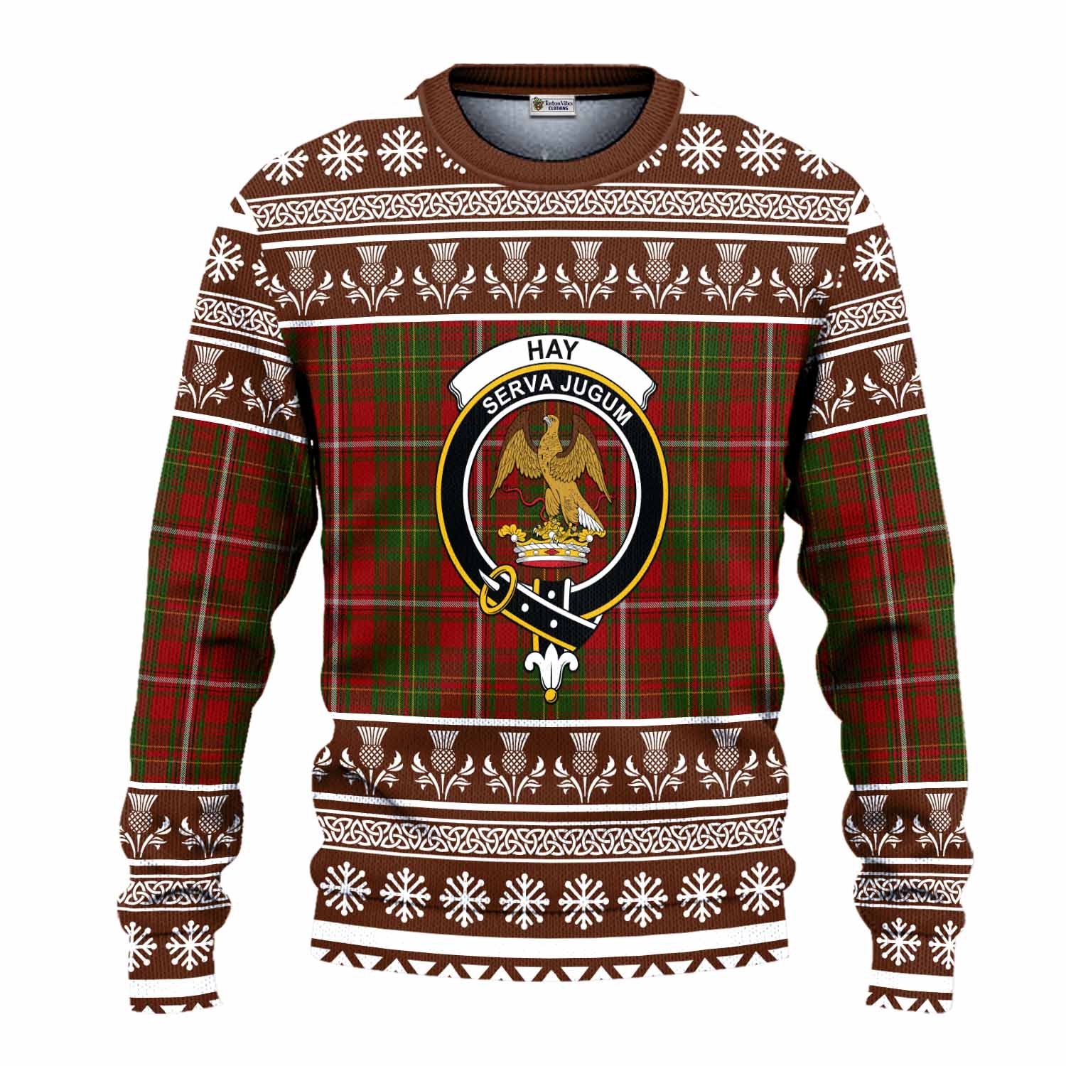 Hay Clan Tartan Christmas Ugly Sweater with Family Crest - Tartan Vibes Clothing