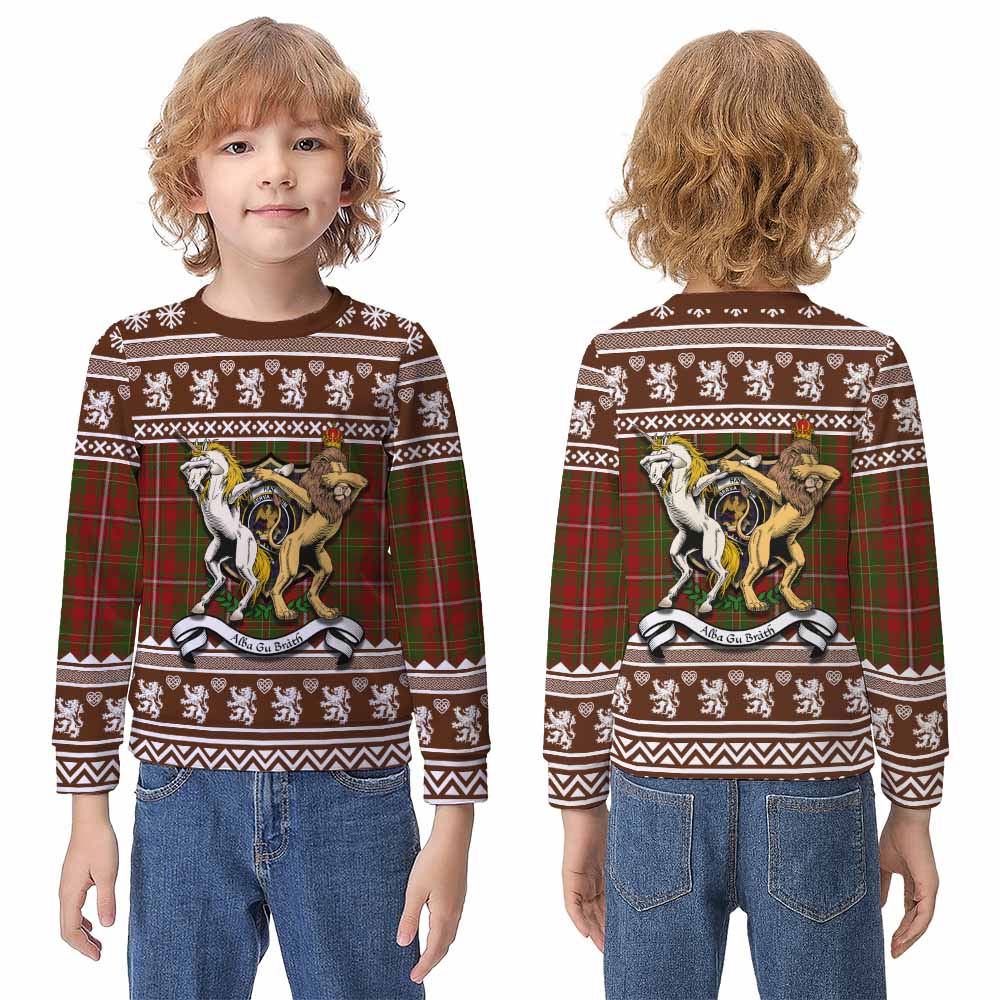 Hay Clan Tartan Crest Christmas Kid Ugly Sweatshirt Coat of Arms Funny Style - Tartan Vibes Clothing