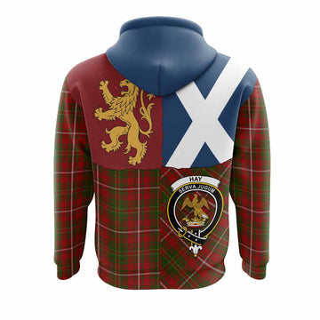 Hay Crest Tartan Hoodie with Lion Rampant Saltire Style
