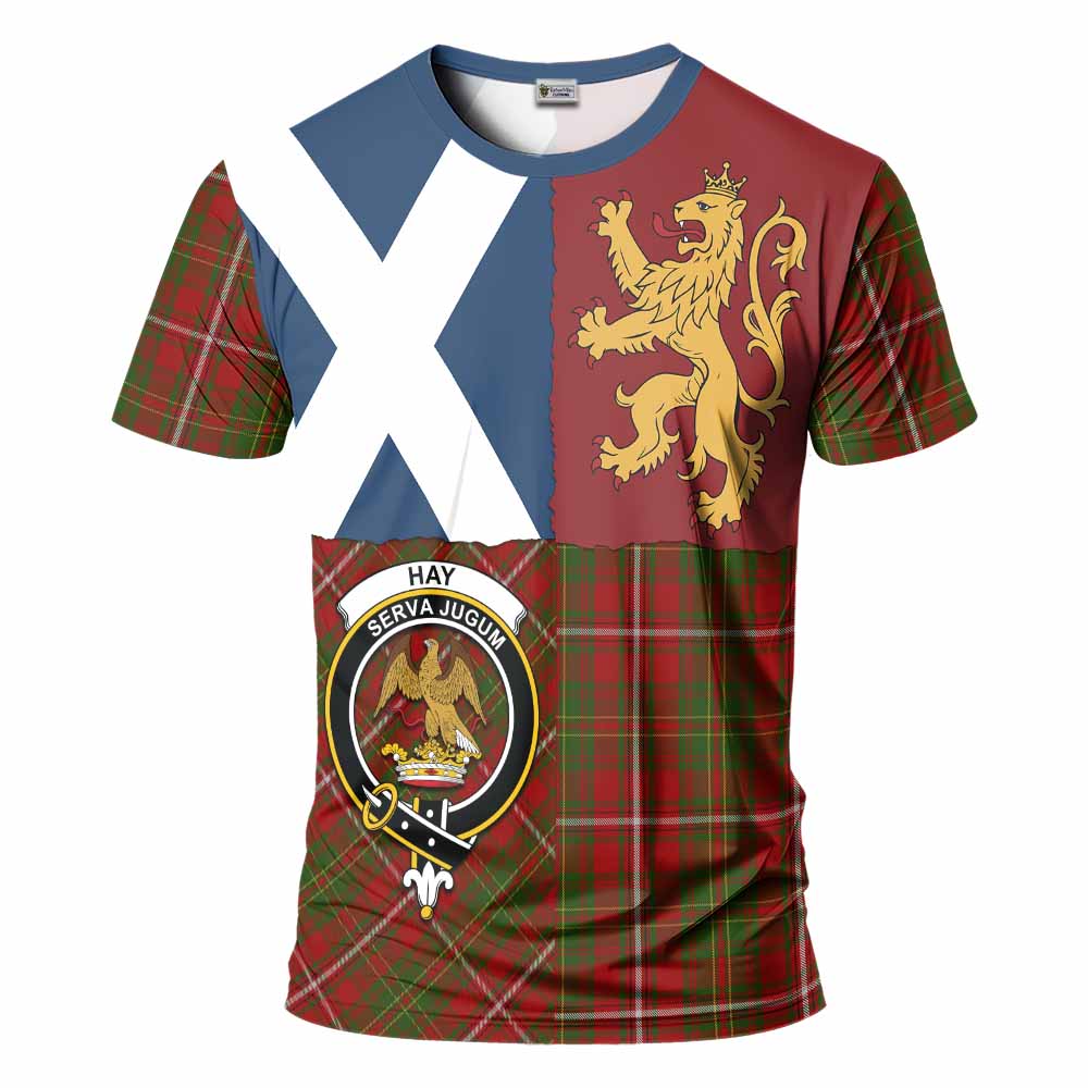 Hay Crest Tartan T-Shirt with Lion Rampant Saltire Style