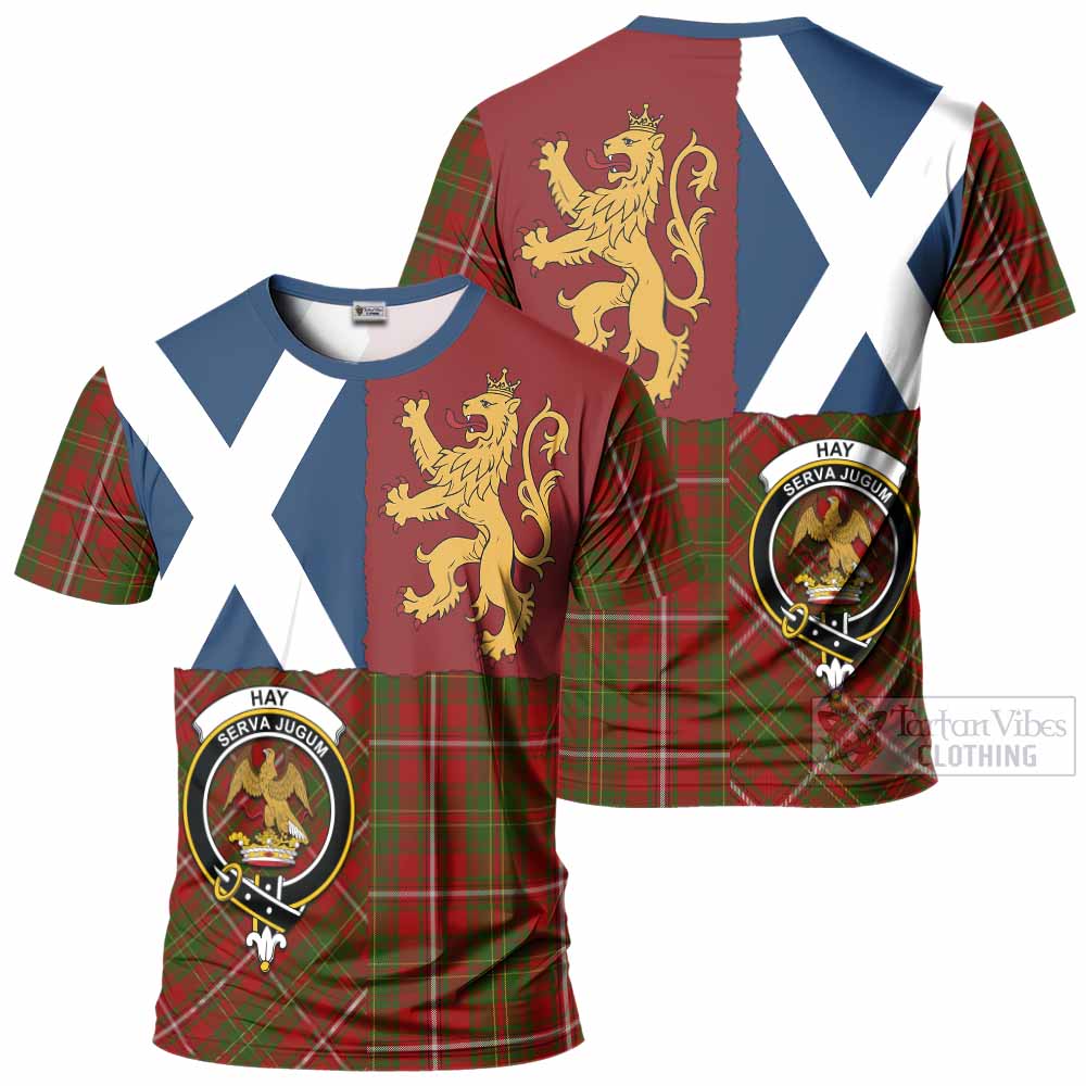 Hay Crest Tartan T-Shirt with Lion Rampant Saltire Style
