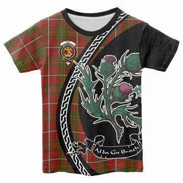 Hay Family Crest Tartan Kid T-shirt Alba Thistle Inspired - Tartan Vibes Clothing