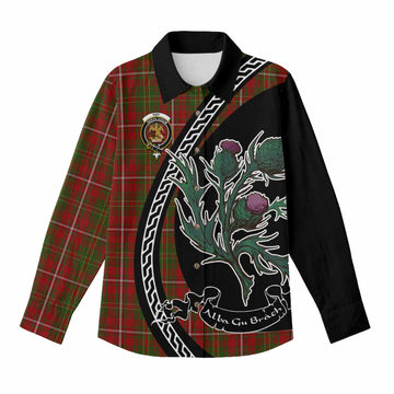 Hay Family Crest Tartan Women Casual Shirt Alba Thistle Inspired