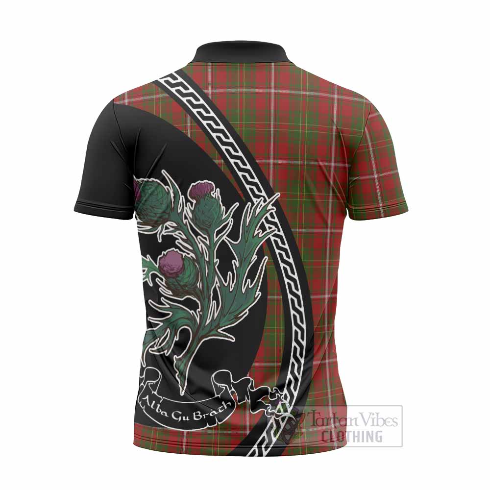Hay Family Crest Tartan Zipper Polo Shirt Alba Thistle Inspired - Tartan Vibes Clothing