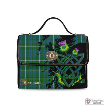 Hay Hunting Tartan Waterproof Canvas Bag with Scotland Map and Thistle Celtic Accents