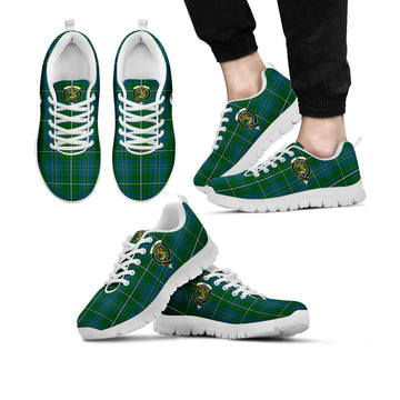 Hay Hunting Tartan Sneakers with Family Crest
