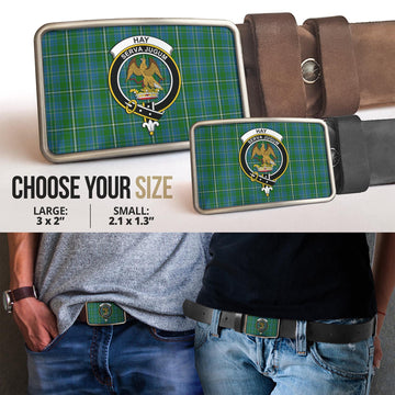 Hay Hunting Tartan Belt Buckles with Family Crest