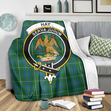 Hay Hunting Tartan Blanket with Family Crest