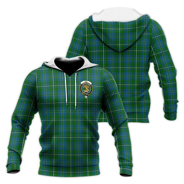 Hay Hunting Tartan Knitted Hoodie with Family Crest