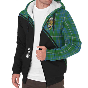 Hay Hunting Tartan Sherpa Hoodie with Family Crest Curve Style