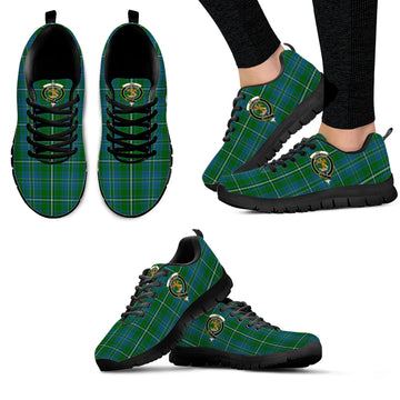 Hay Hunting Tartan Sneakers with Family Crest