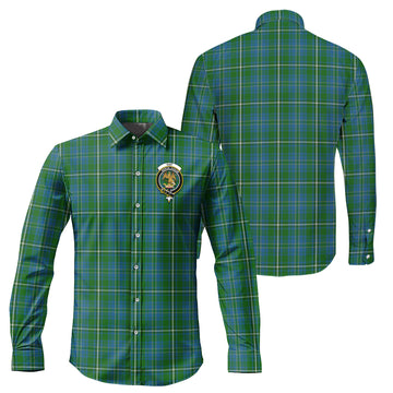 Hay Hunting Tartan Long Sleeve Button Up Shirt with Family Crest