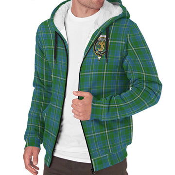 Hay Hunting Tartan Sherpa Hoodie with Family Crest