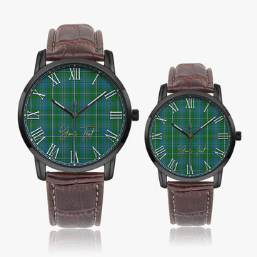 Hay Hunting Tartan Personalized Your Text Leather Trap Quartz Watch