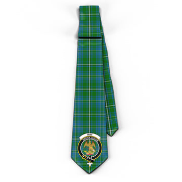 Hay Hunting Tartan Classic Necktie with Family Crest