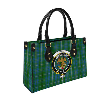 Hay Hunting Tartan Leather Bag with Family Crest
