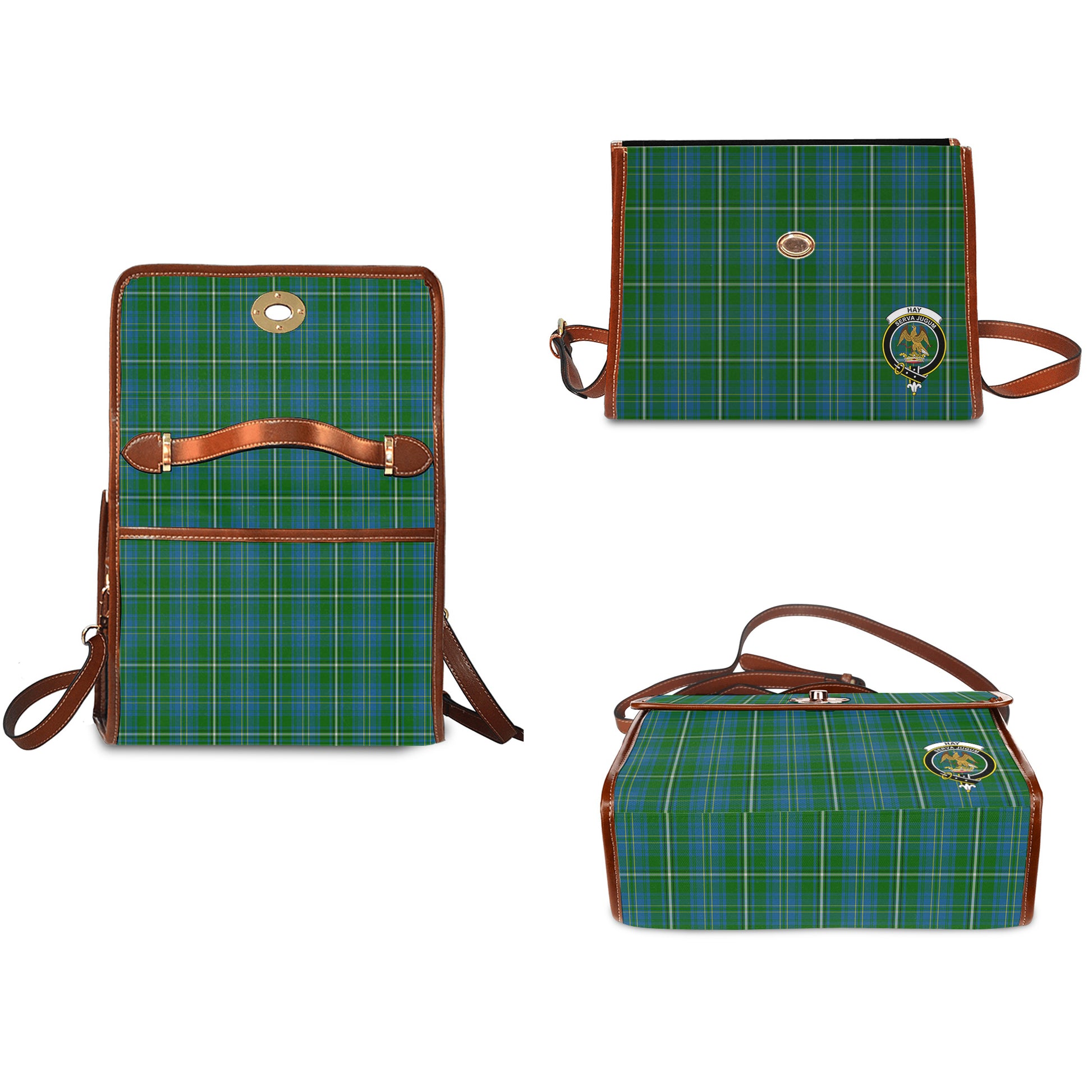 hay-hunting-tartan-leather-strap-waterproof-canvas-bag-with-family-crest