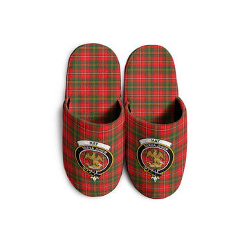 Hay Modern Tartan Home Slippers with Family Crest