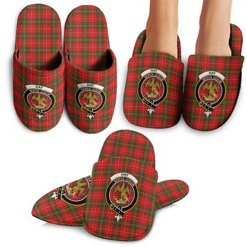 Hay Modern Tartan Home Slippers with Family Crest