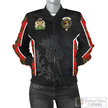 Hay Modern Tartan Bomber Jacket with Family Crest and Scottish Thistle Vibes Sport Style