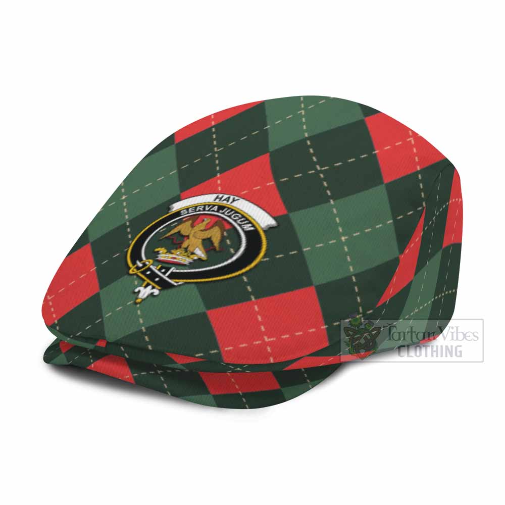 Hay Scottish Family Crest Flat Cap, Jeff Cap Argyle Plaid Christmas Style - Tartan Vibes Clothing