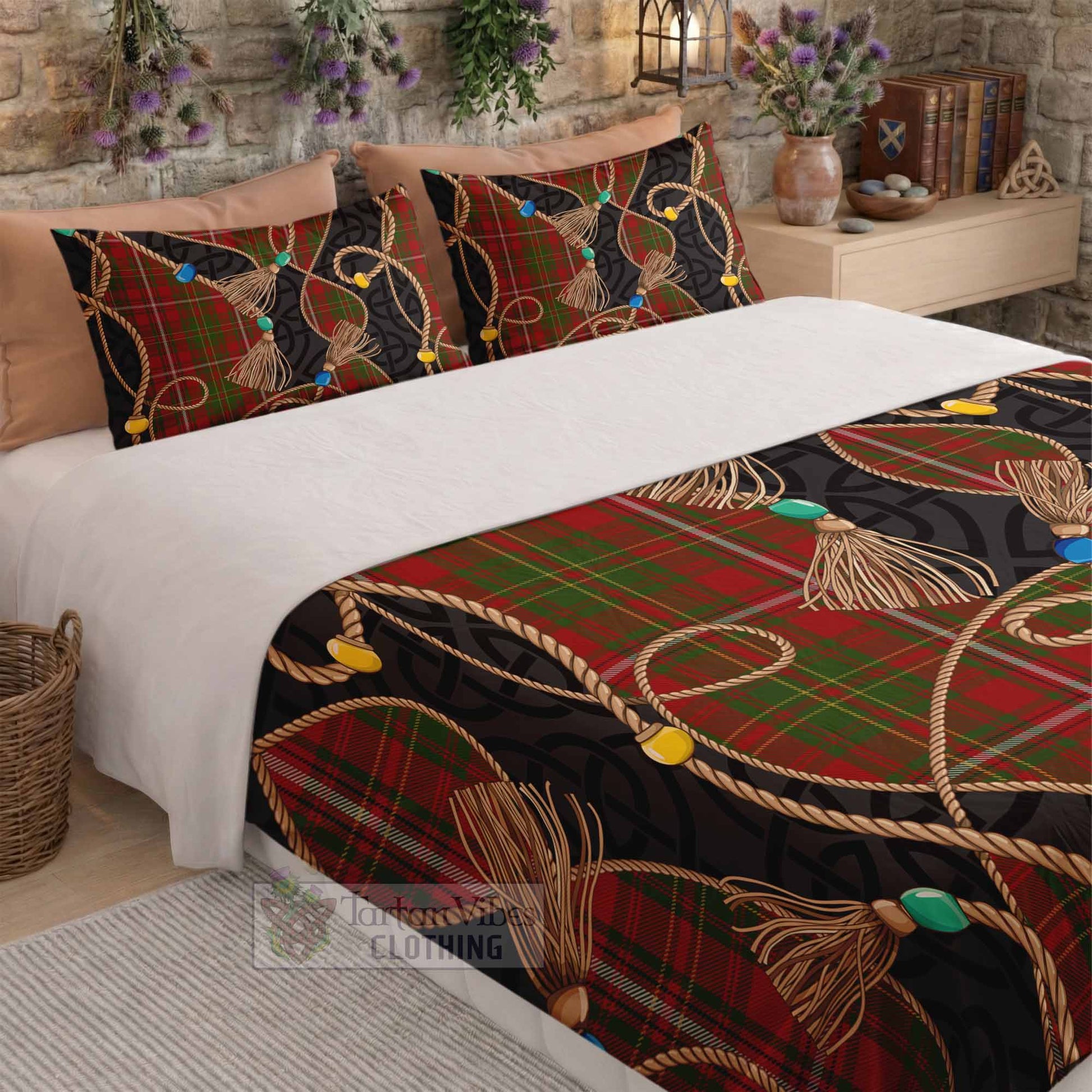 Hay Scottish Tartan Twisted Ropes Stylized Bedding Set - Tartan Vibes Clothing