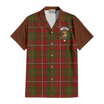 Hay Tartan Accent Cotton Hawaiian Shirt with Family Crest