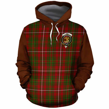 Hay Tartan Accent Cotton Hoodie with Family Crest