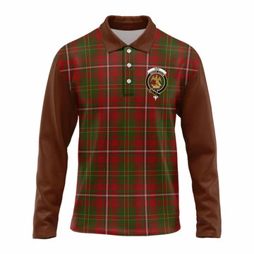 Hay Tartan Accent Long Sleeve Polo Shirt with Family Crest