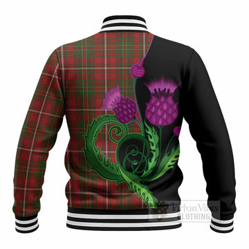 Hay Tartan Baseball Jacket Traditional Scottish Thistle