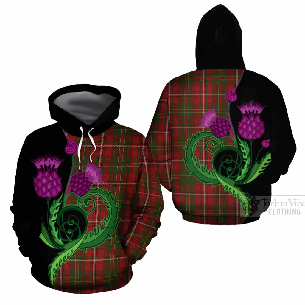 Hay Tartan Cotton Hoodie Traditional Scottish Thistle