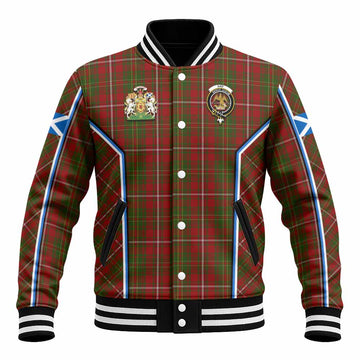Hay Tartan Crest Baseball Jacket Scotland Coat of Arm Flag Style