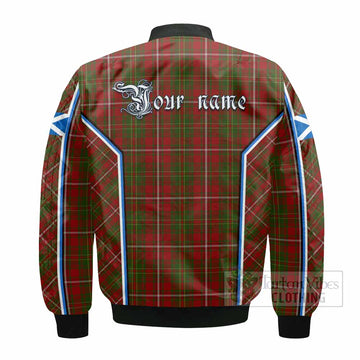 Hay Tartan Crest Bomber Jacket Scotland Coat of Arm Flag Style