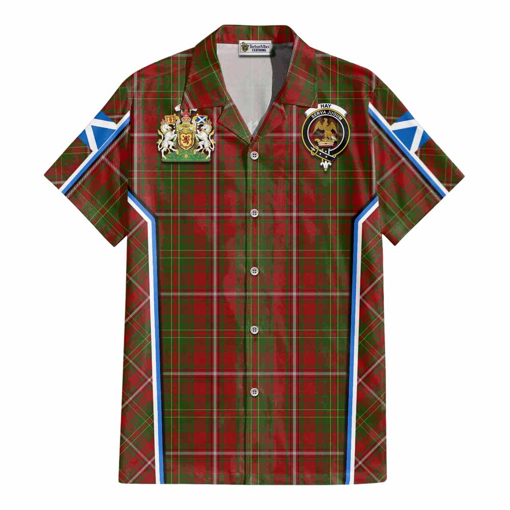Hay Tartan Crest Cotton Hawaiian Shirt Scotland Coat of Arm Flag Style - Tartan Vibes Clothing