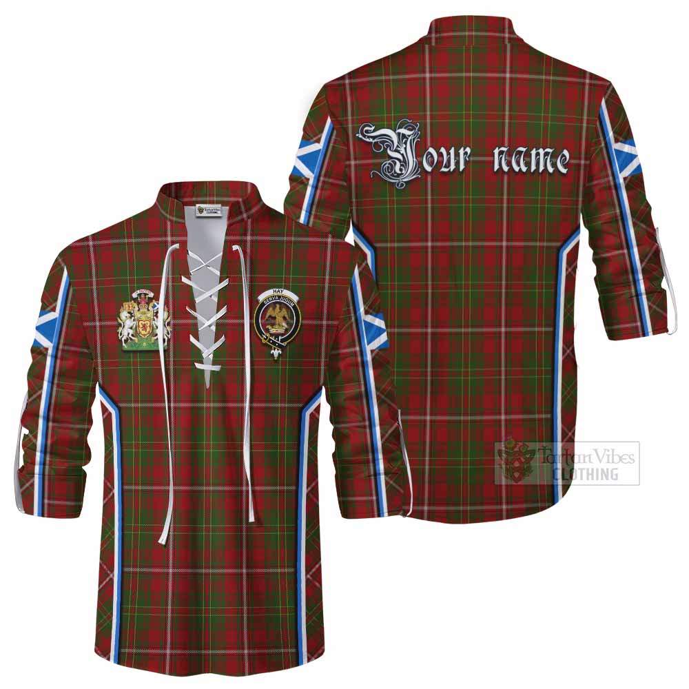 Hay Tartan Crest Ghillie Kilt Shirt Scotland Coat of Arm Flag Style - Tartan Vibes Clothing