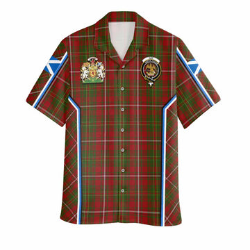 Hay Tartan Crest Hawaiian Shirt Scotland Coat of Arm Flag Style