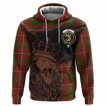 Hay Tartan Crest Hoodie Crowned Lion Heritage Style