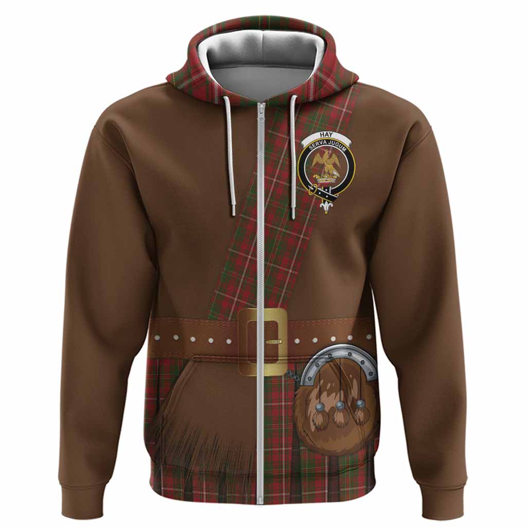 Hay Tartan Crest Hoodie Kilt Costume Style