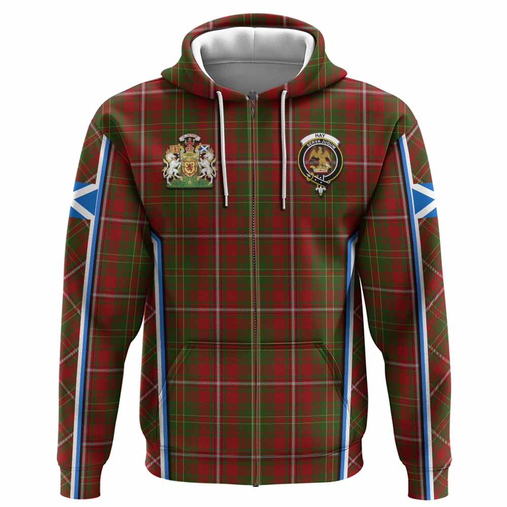 Hay Tartan Crest Hoodie Scotland Coat of Arm Flag Style - Tartan Vibes Clothing