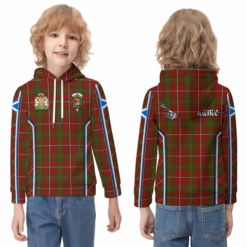 Hay Tartan Crest Kid Hoodie Scotland Coat of Arm Flag Style - Tartan Vibes Clothing