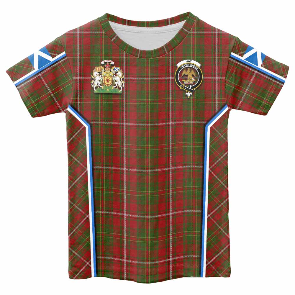 Hay Tartan Crest Kid T-shirt Scotland Coat of Arm Flag Style - Tartan Vibes Clothing