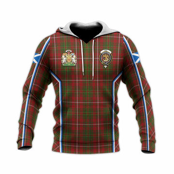 Hay Tartan Crest Knitted Hoodie Scotland Coat of Arm Flag Style